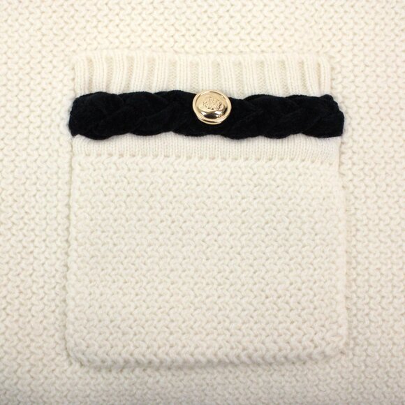 NWT Sandro Martie Cardigan in Ecru with Black Braided Velvet Trim FR Size 4/XL - Picture 7 of 16